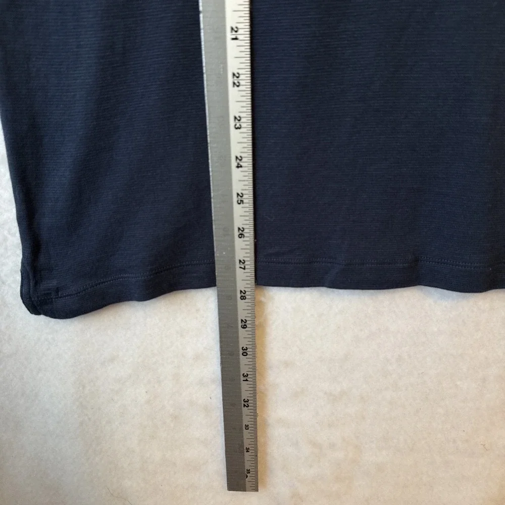 Banana Republic Luxe Touch Performance Tee T Shirt L Blue Mini Stripe Cotton